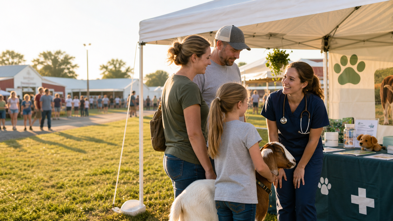 Veterinary outreach booth at a county agricultural fair